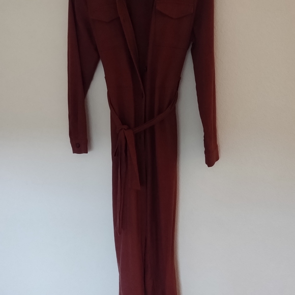 Rust Button-Up Jumpsuit - Picture 8 of 10